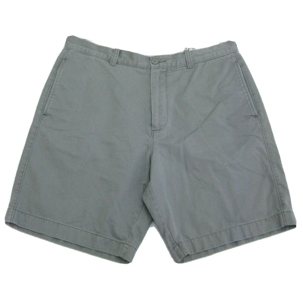 J. CREW Mens (Size 36) Gray Flat Front Casual Chino Shorts 4 Pockets 100% Cotton